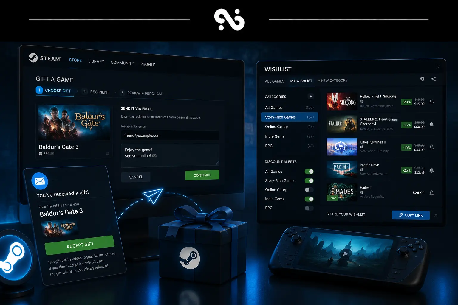 آپدیت Steam؛ هدیه دادن بازی و مدیریت Wishlist آسانتر شد