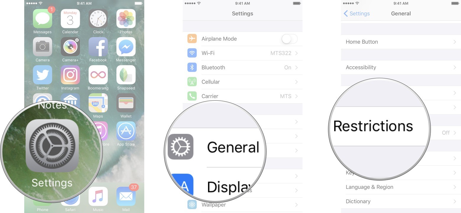 قابلیت Restrictions در iOS