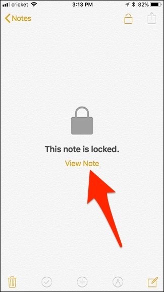 رمز گذاشتن روی یادداشت های برنامه Notes