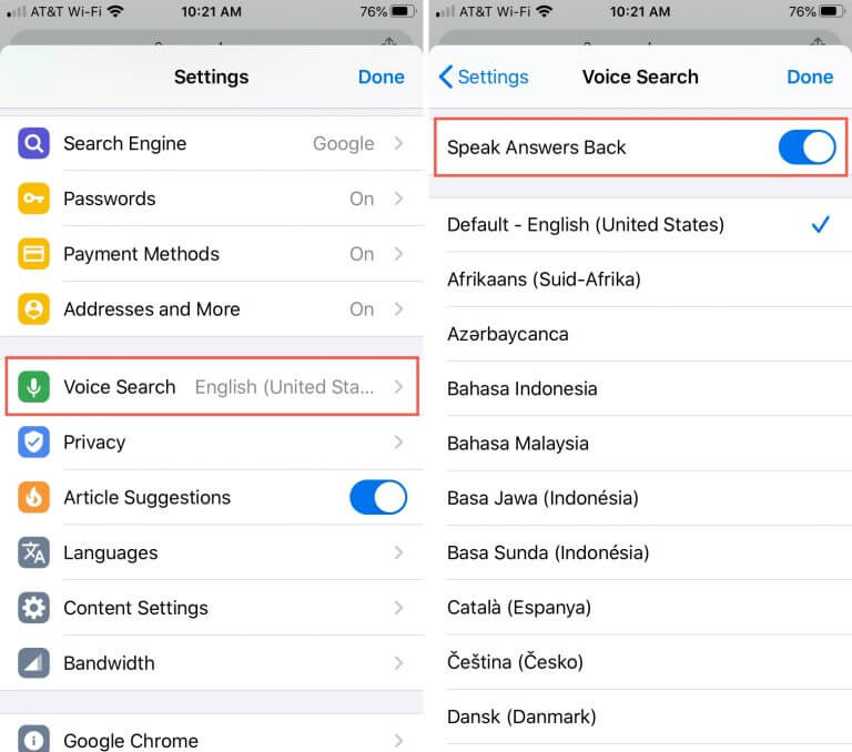  مرورگر گوگل کروم در آیفون و آیپد اپل (Google Chrome) 