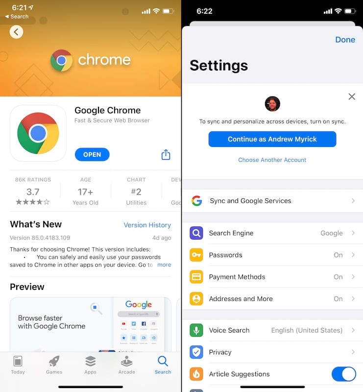 تغییر مرورگر پیشفرض در آیفون و سیستم عامل iOS 14