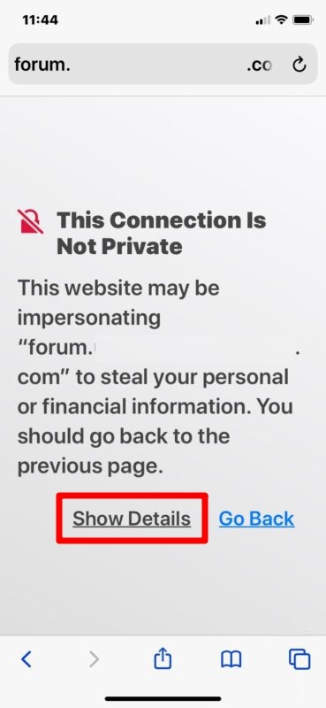 آموزش رفع ارور This Connection Is Not Private در آیفون و آیپد