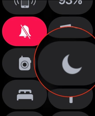 آیکون Do Not Disturb روی اپل واچ