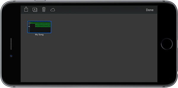 انتخاب آیتم مورد نظر در اپلیکیشن GarageBand