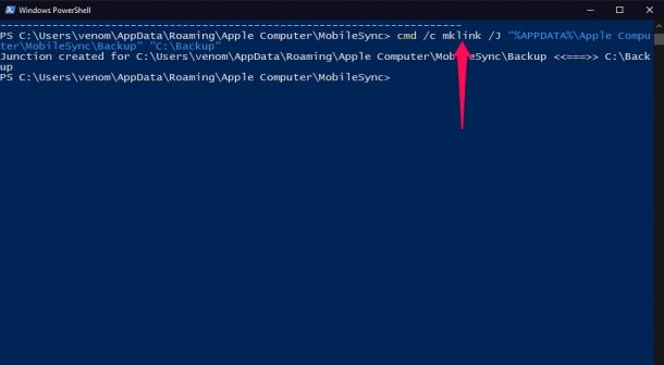 وارد کردن مسیر جدید در Windows PowerShell