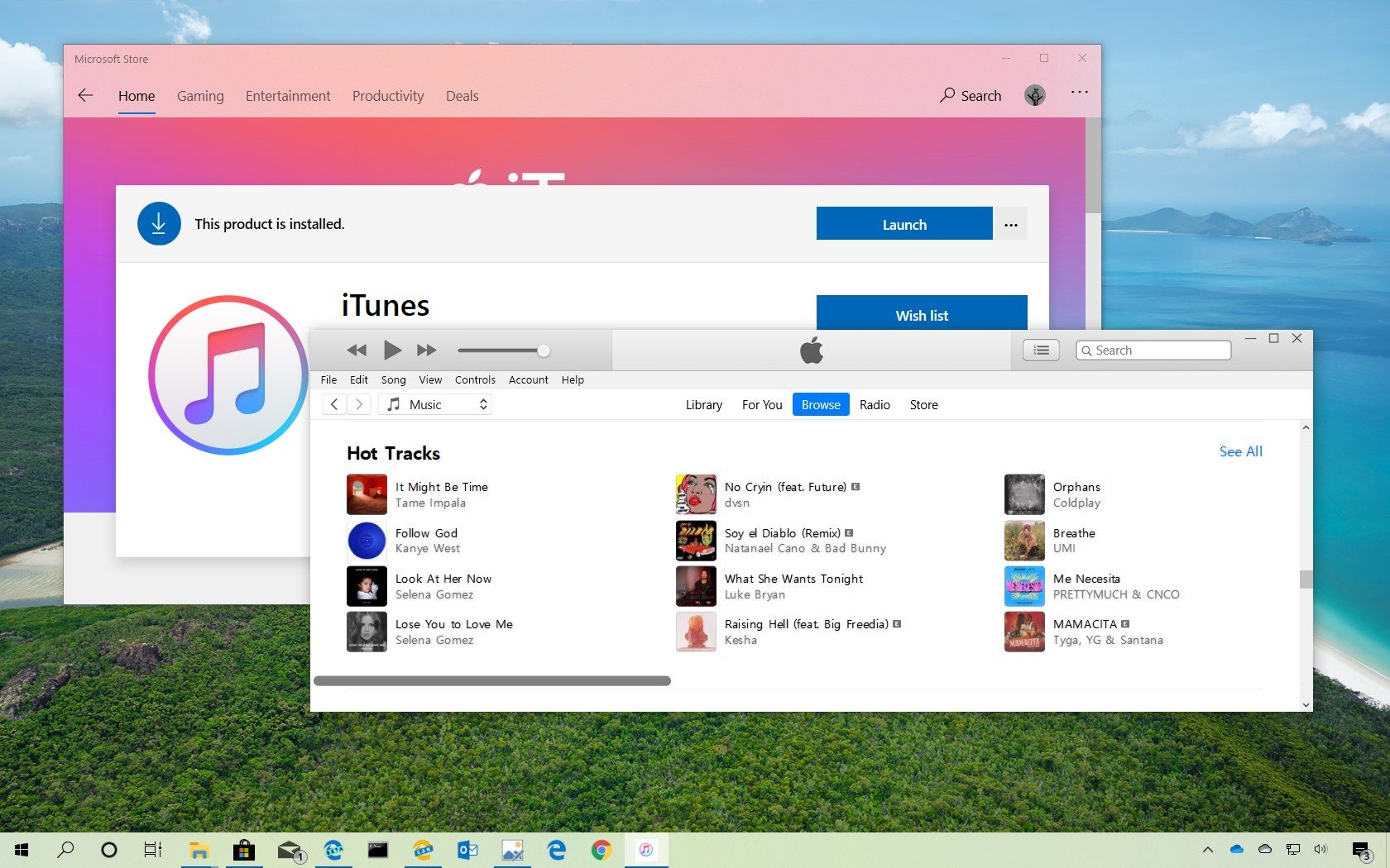 برنامه iTunes در ویندوز ۱۰