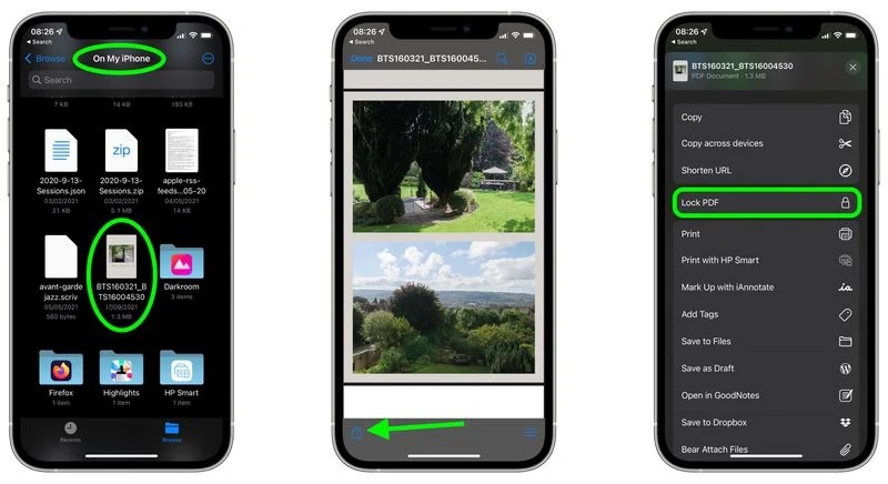 ترفندهای آپدیت iOS 15 - قفل گذاری بر pdf در iOS 15