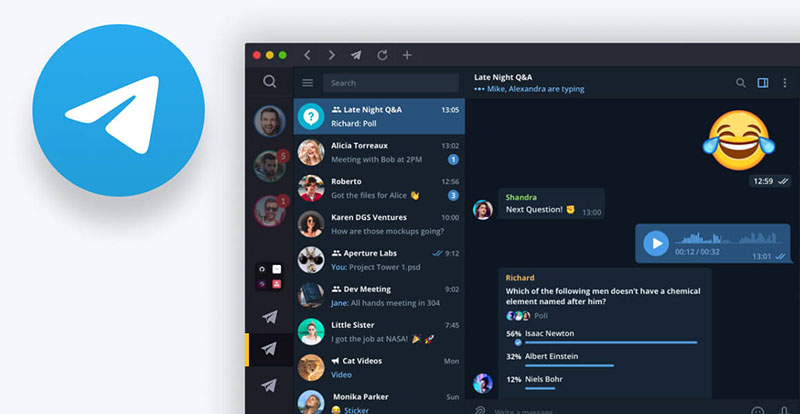 تصویری از محیط اپلیکیشن Telegram