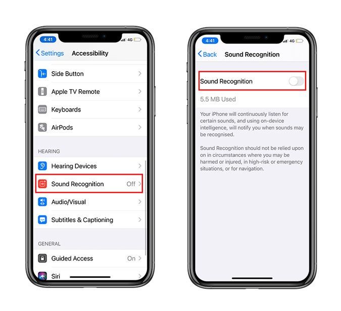فعال کردن Sound Recognition آیفون