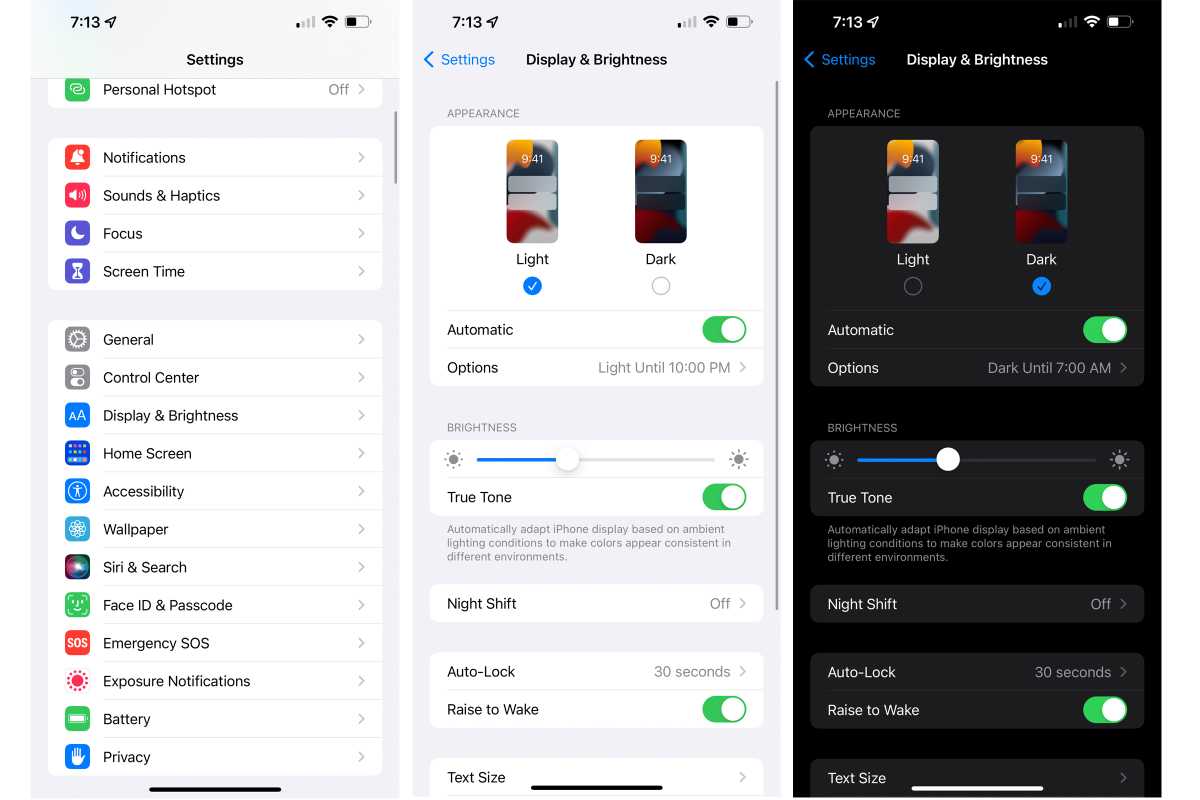 تنظیم خودکار حالت Dark Mode آیفون