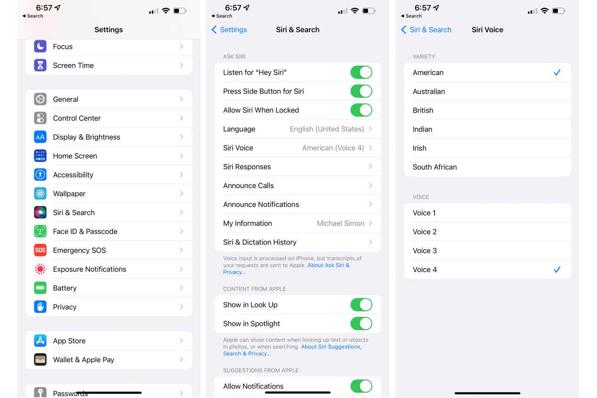 تغییر لهجه و صدای Siri