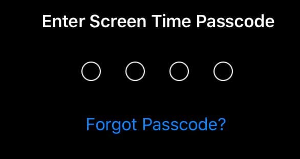 ریست پسورد Screen Time