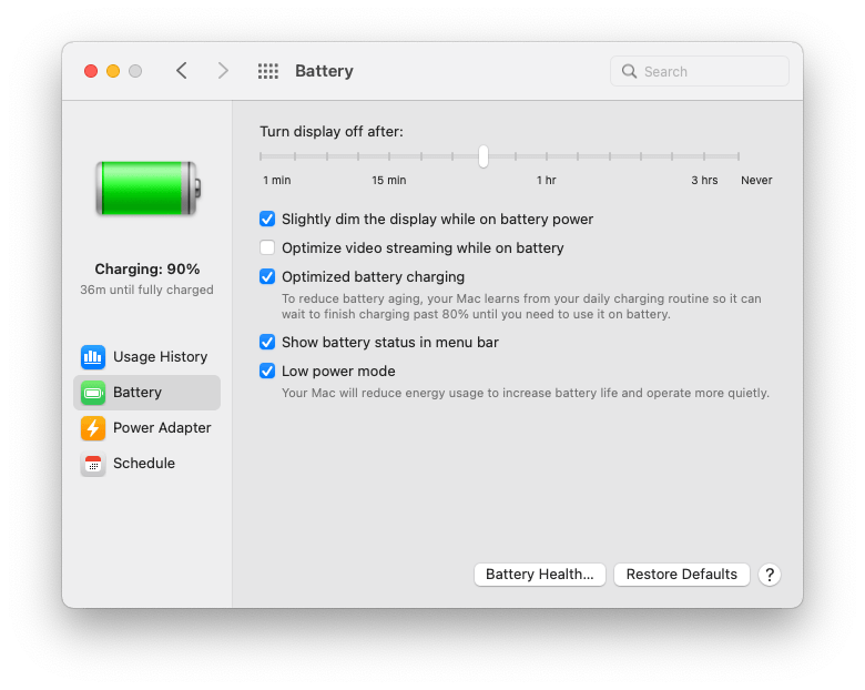 نحوه فعال کردن Low Power Mode در مک بوک
