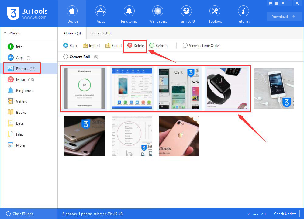 حذف کردن تصاویر با 3utools