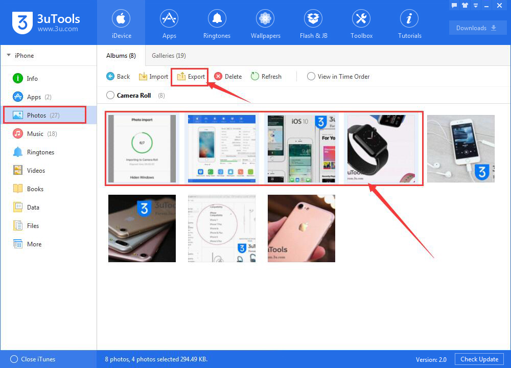 export تصاویر با استفاده از 3utools