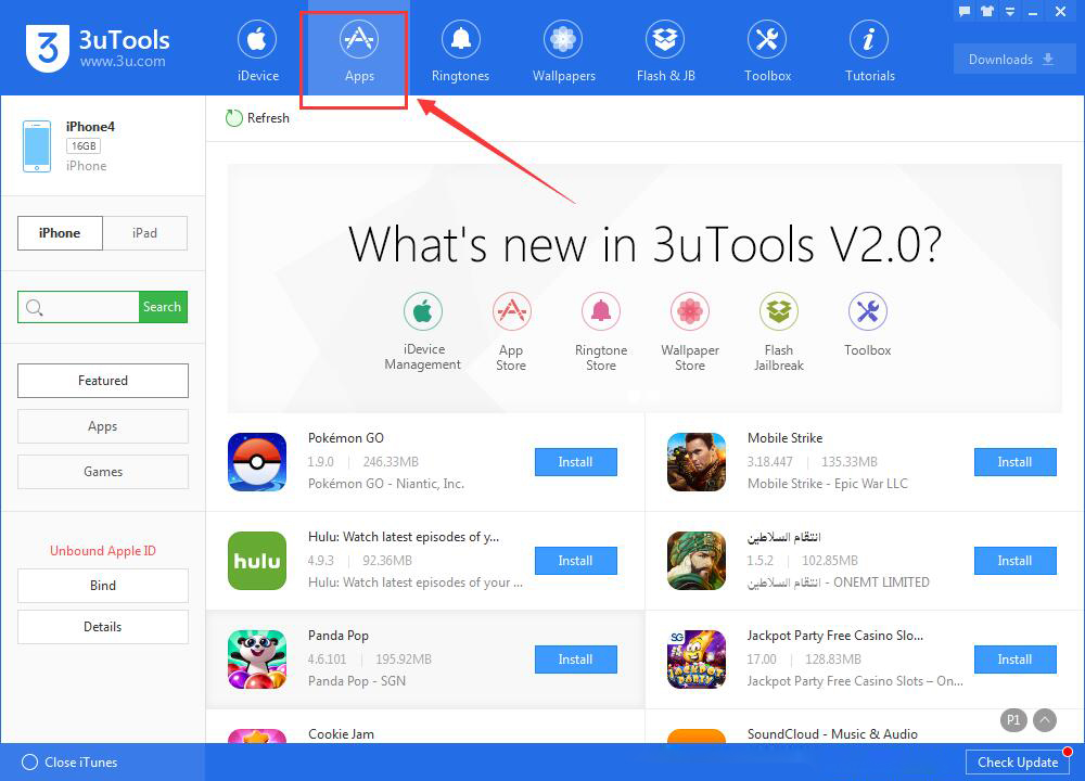 نصب برنامه با استفاده از 3utools