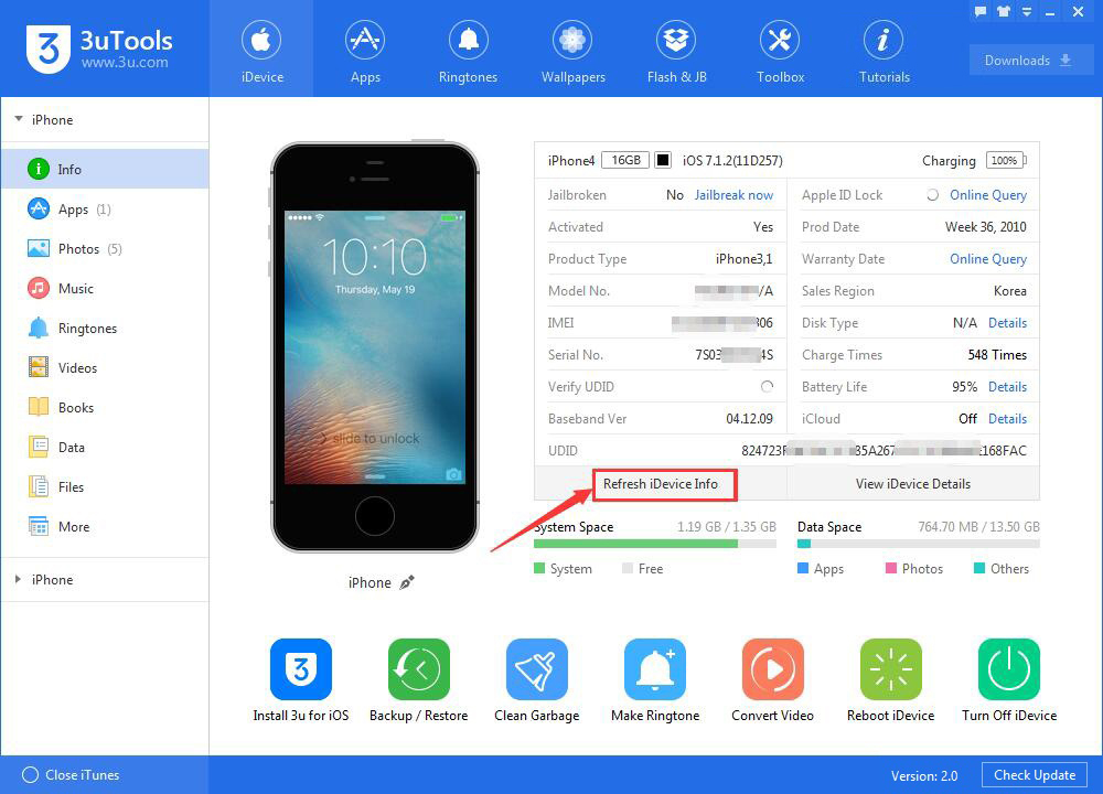 آپدیت اطلاعات آیفون