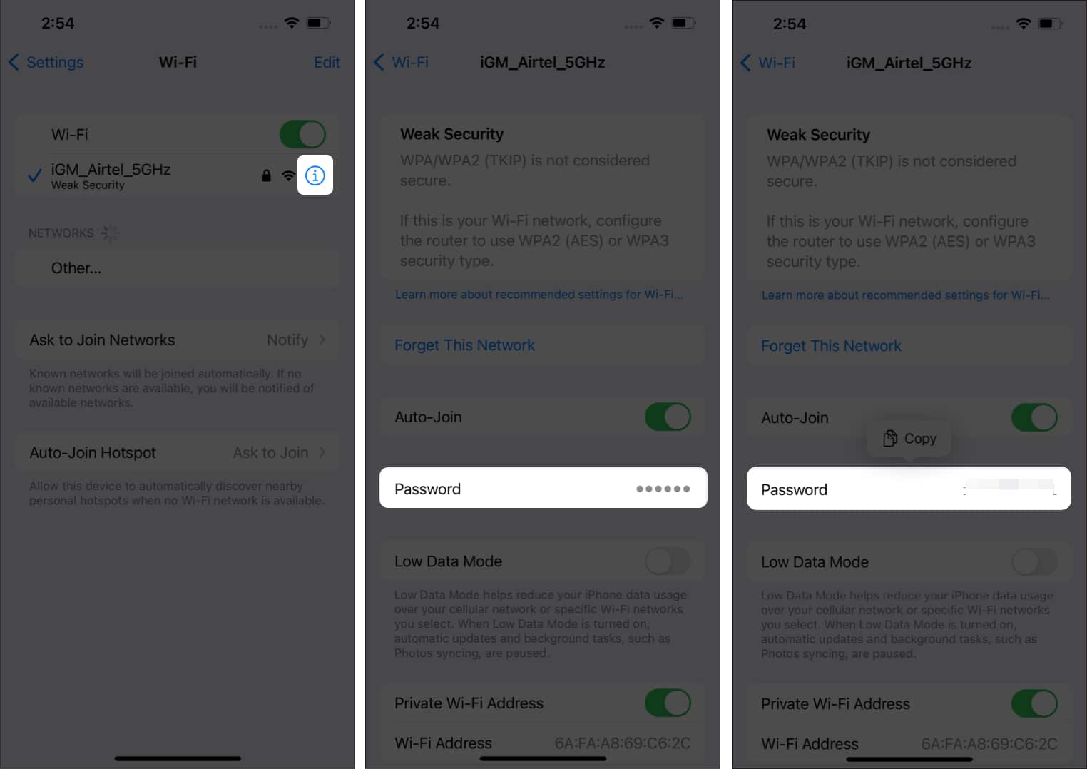 مشاهده رمز وای فای در iOS 16