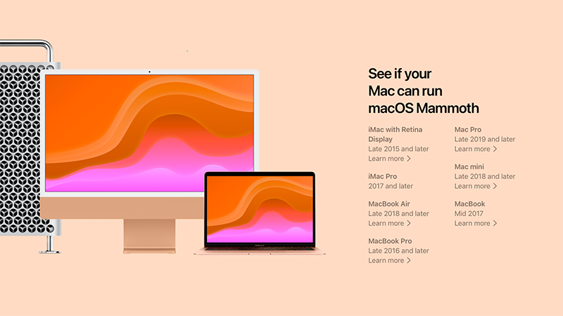 بنر گرافیکی دیوایس‌های پشتیبانی کننده از macOS 13