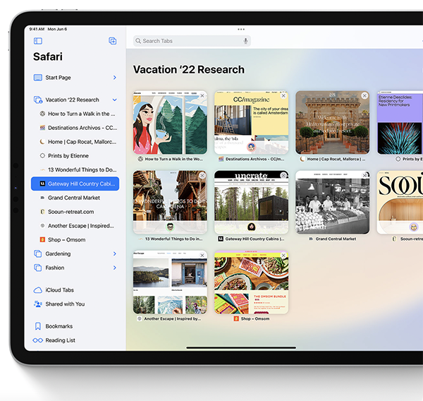 نمایی از قابلیت Shared Tab Groups