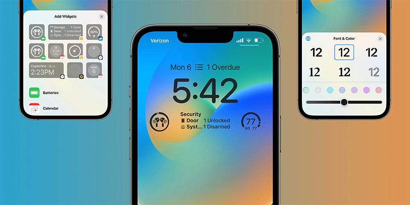 نمایی از لاک اسکرین جدید iOS 16