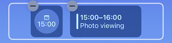 نمایی از ویجت تقویم در iOS 16