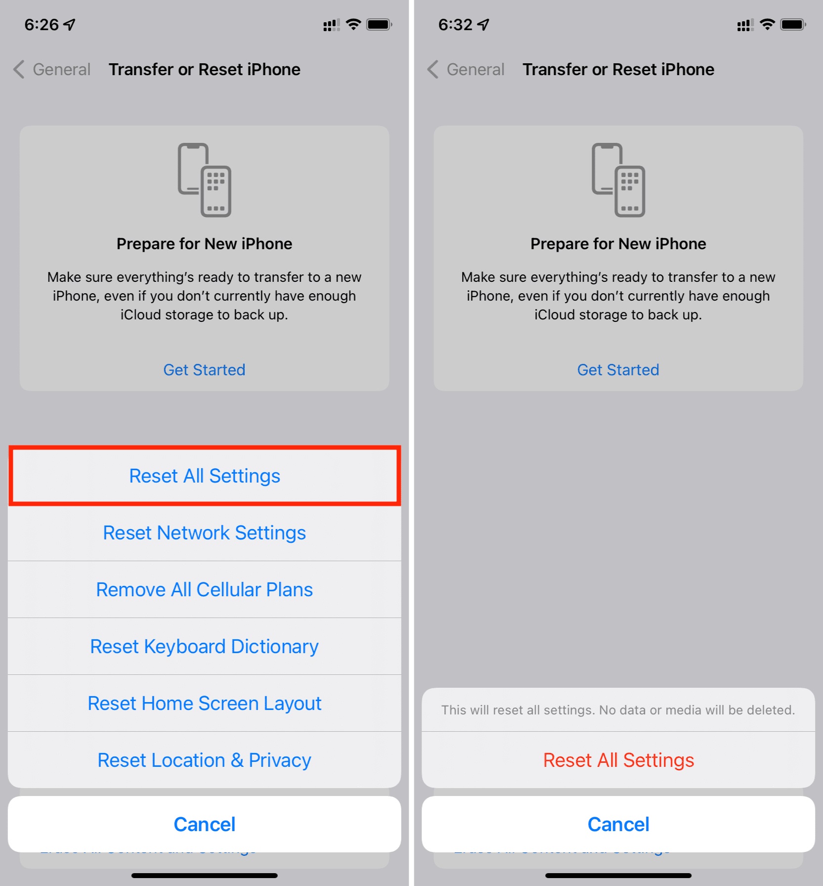 ریست کردن تنظیمات آیفون و آیپد در رفع ارور This accessory may not be supported