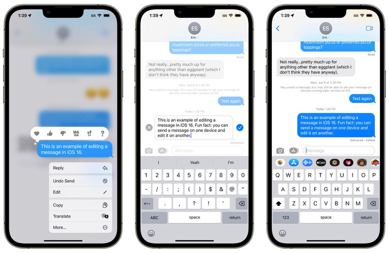 امکانات و قابلیت های جدید آی مسیج در iOS 16