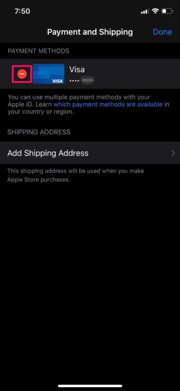 آموزش حذف Payment Method اپل آیدی از طریق آیفون یا آیپد 