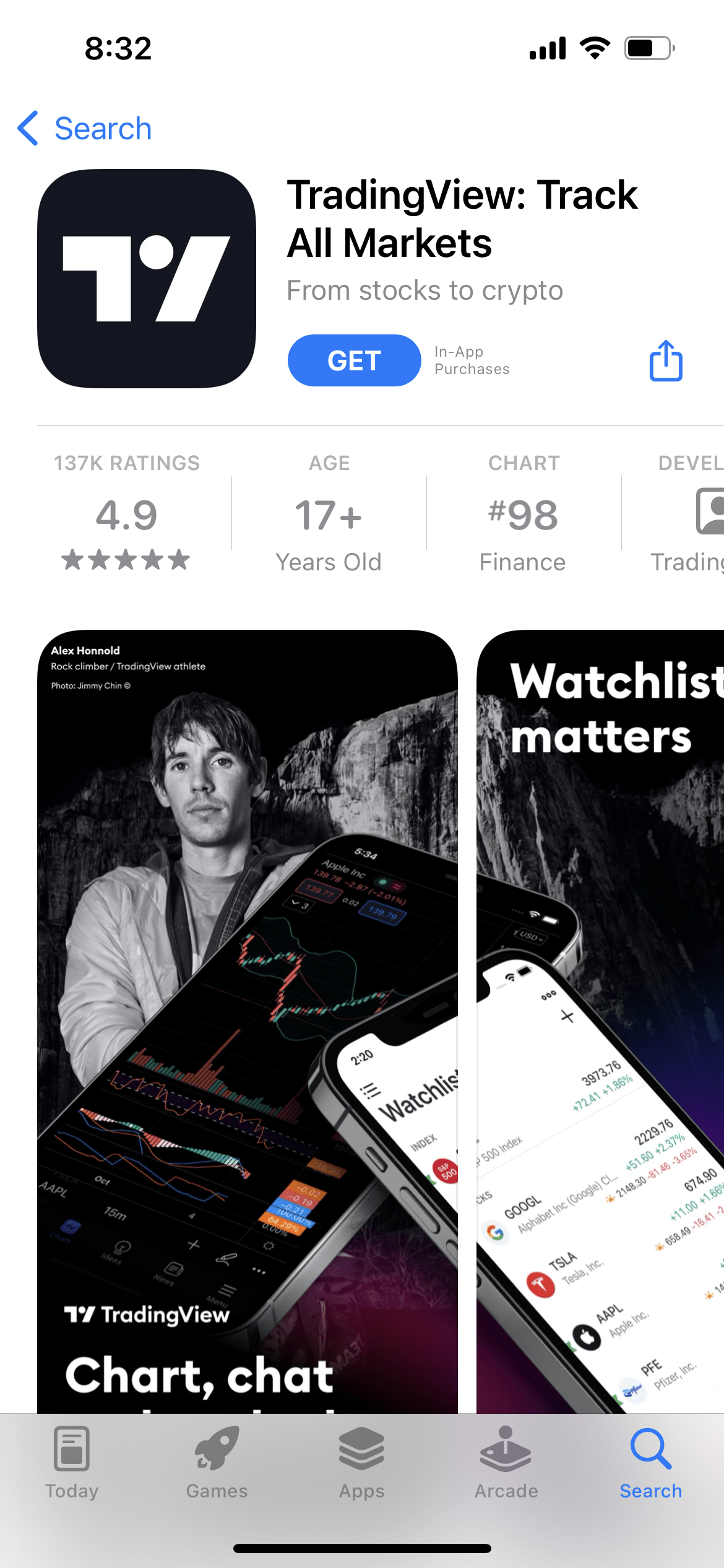 اپلیکیشن TradingView در اپ استور