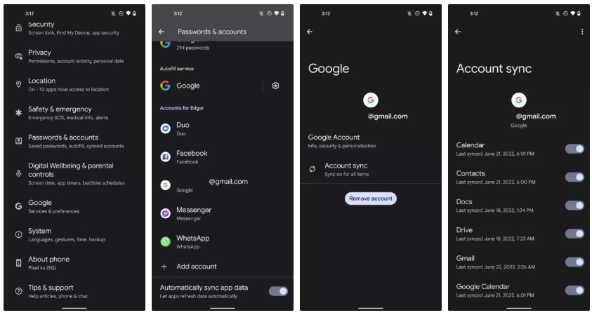 فعال کردن Google Sync در اندروید