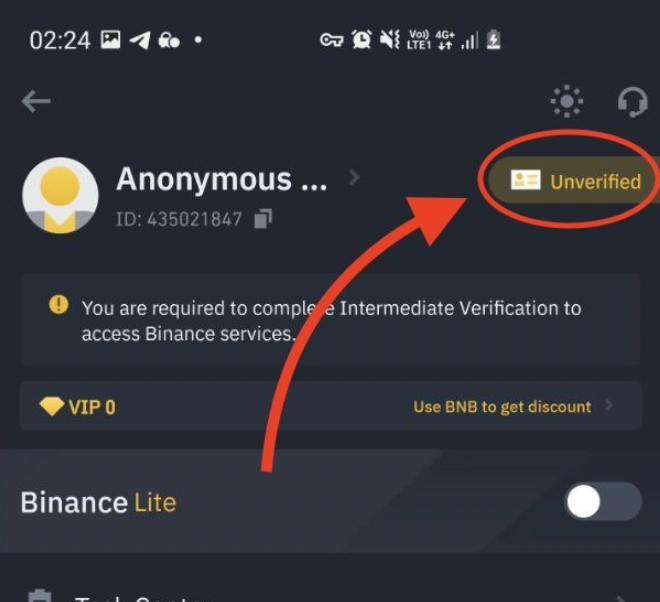 انتخاب دکمه Unverified