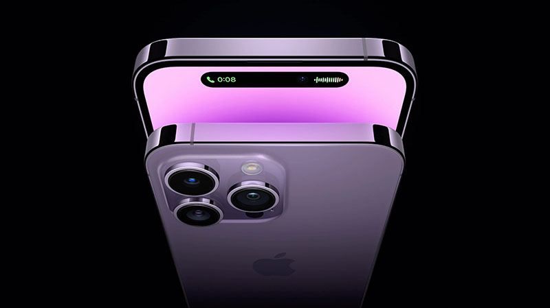 تصویری از آیفون 14 Pro بنفش