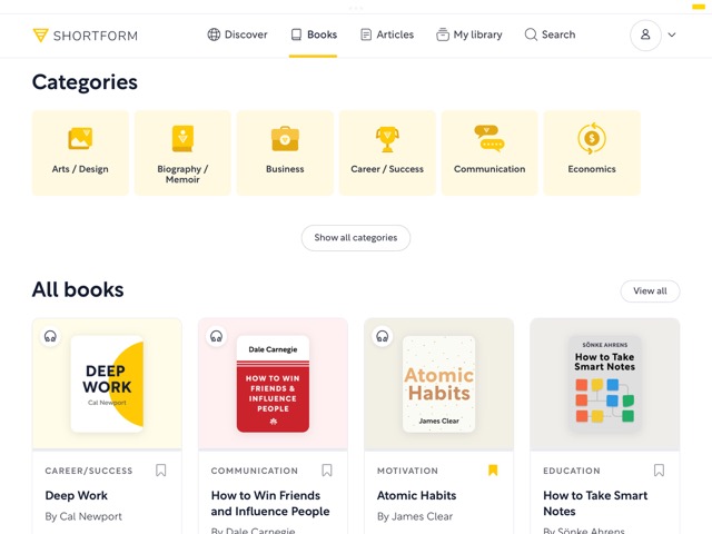 تصویری از محیط کاربری اپلیکیشن Shortform