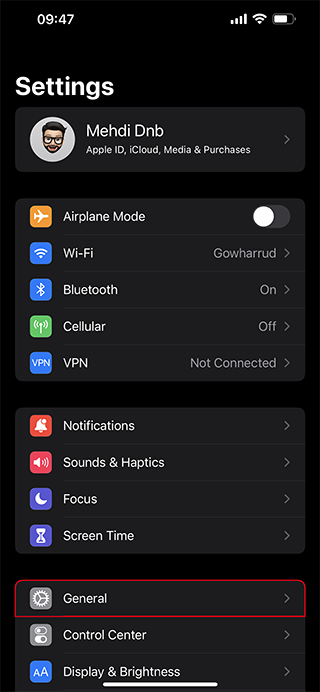 تصویری از اپلیکیشن Settings