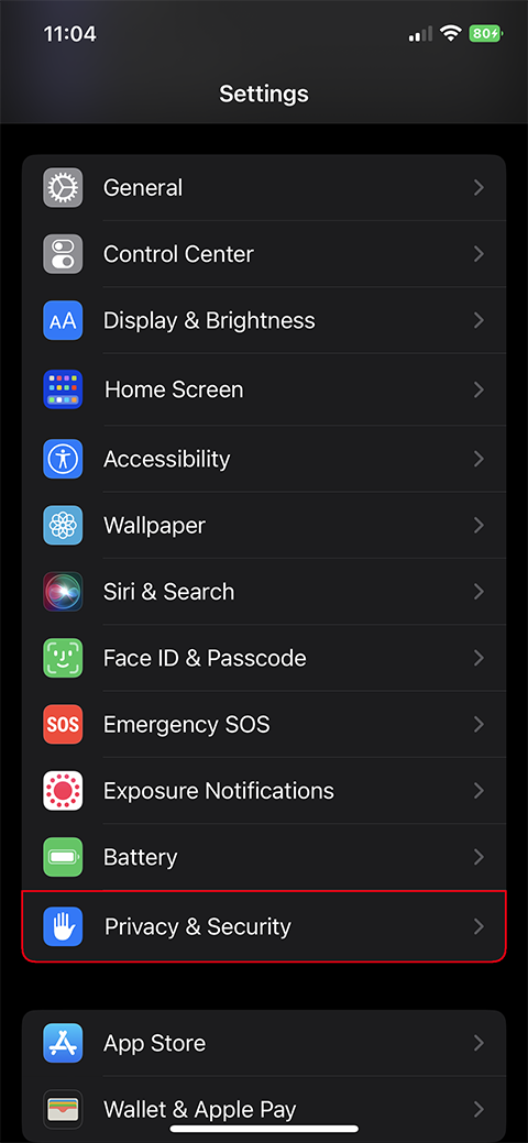 نمایی از اپلیکیشن Settings