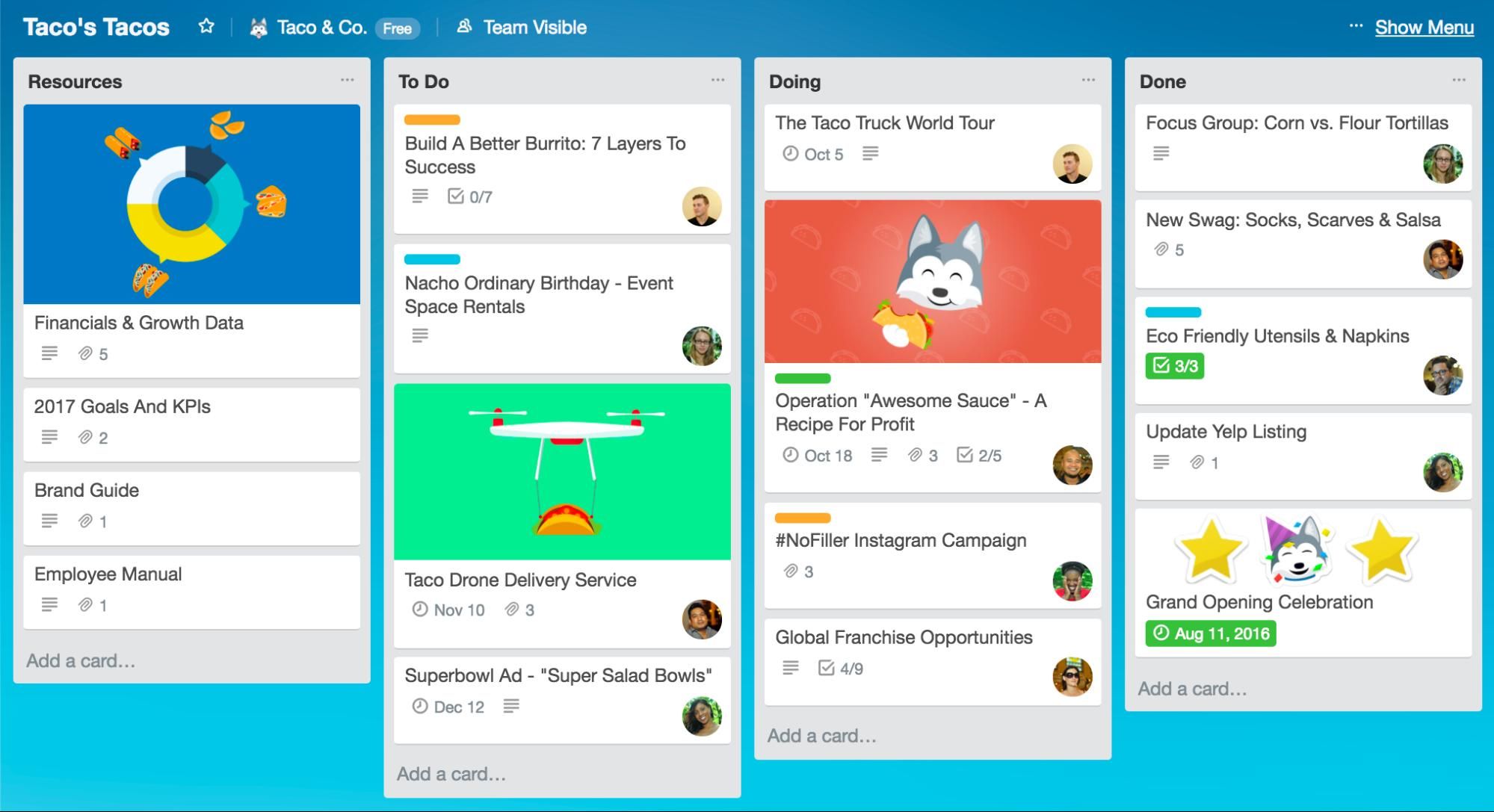 محیط اپلیکیشن Trello