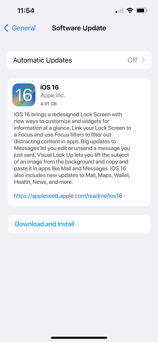 صفحه نصب iOS