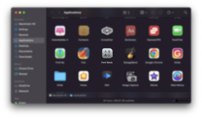 تصویری از فولدر Applications