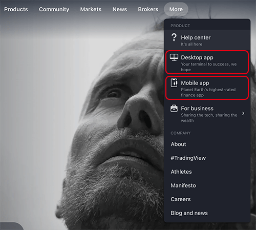 تصویری از وب سایت TradingView