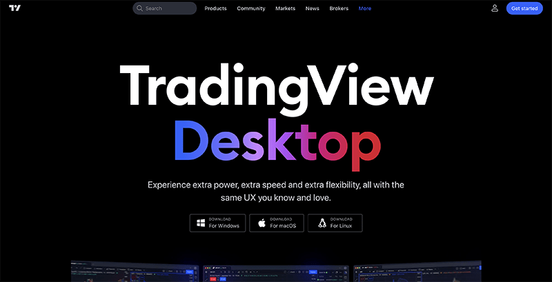 تصویری از وب سایت TradingView