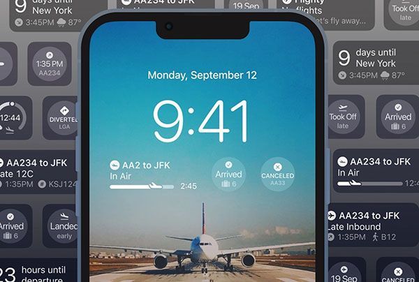 ویجت‌های اپلیکیشن Flighty