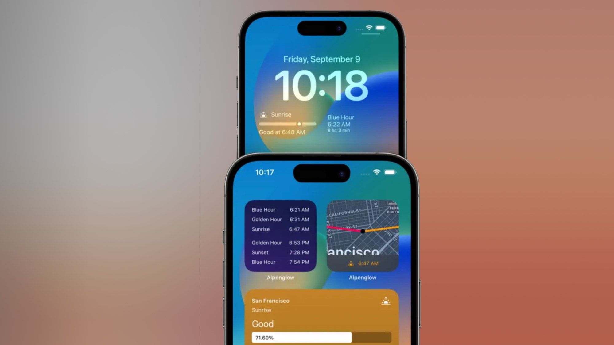 ویجت Alpenglow در iOS 16