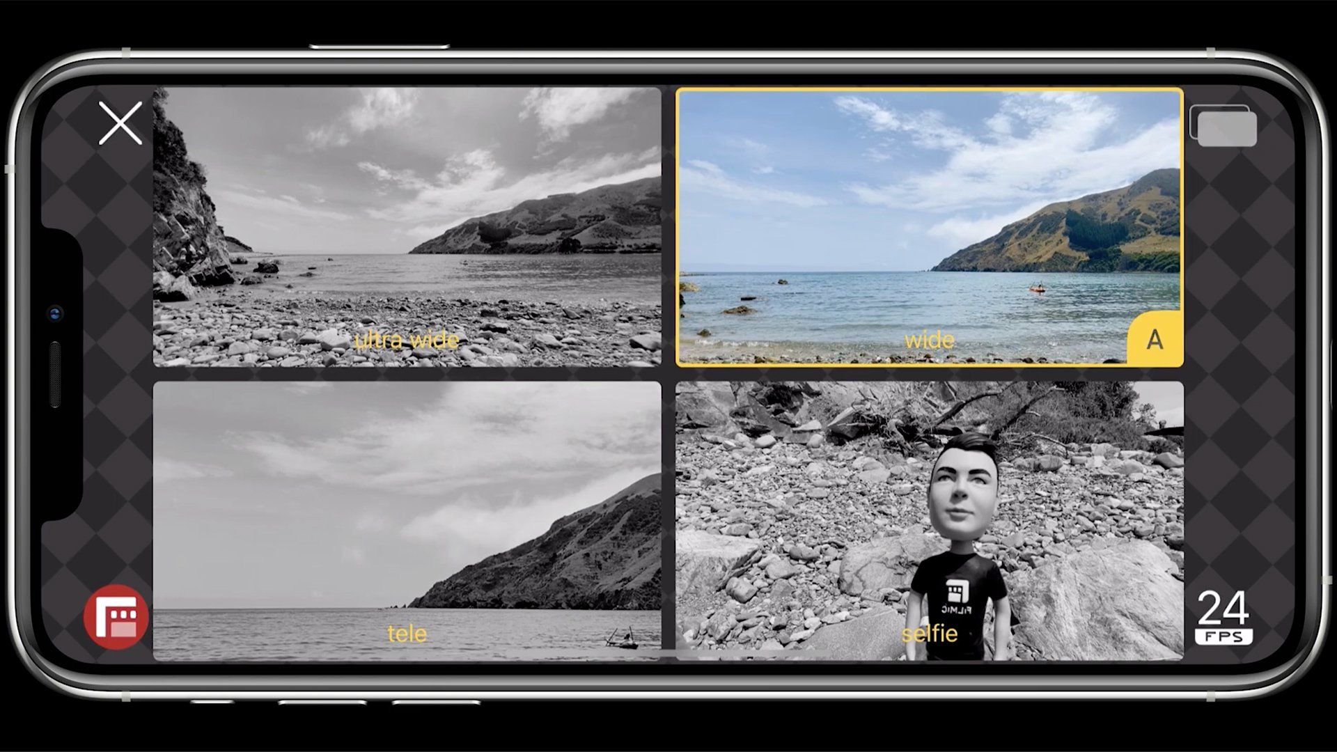 محیط برنامه FiLMiC Pro