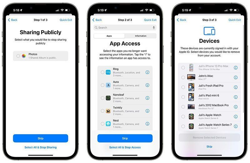 مشاهده دسترسی‌های مختلف در قسمت Manage Sharing
