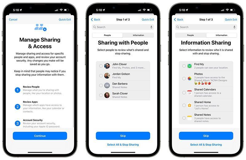 قابلیت Manage Sharing در iOS 16
