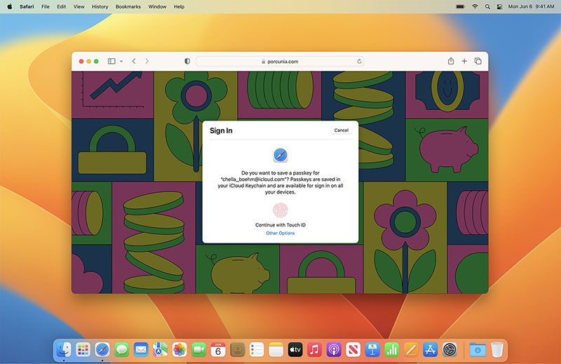 Passkey ها در macOS Ventura
