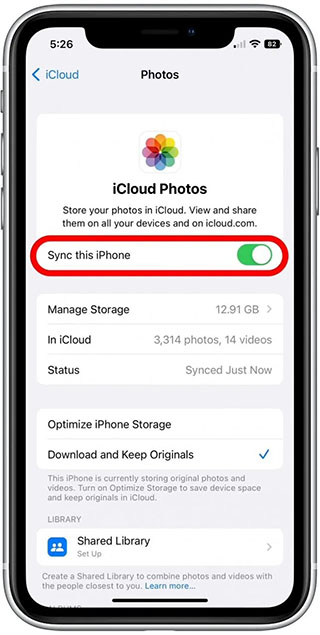 تنظیمات آیکلود روی آيفون