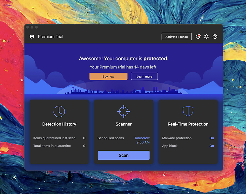 محیط نرم‌افزار Malwayebytes
