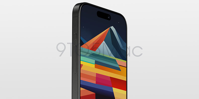 تصویری از iPhone 15 Pro از نمای کناری